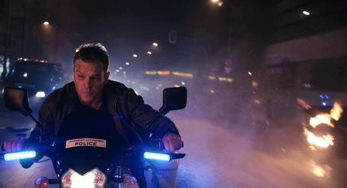 Jason Bourne Matt Damon on bike